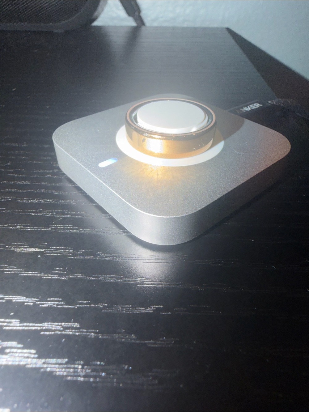 Oura White Magnetic Charger Pad with Subtle Silver Trim